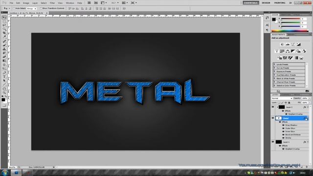 Photoshop Tutorial - How to Create a Metal Text Effect! смотреть онлайн