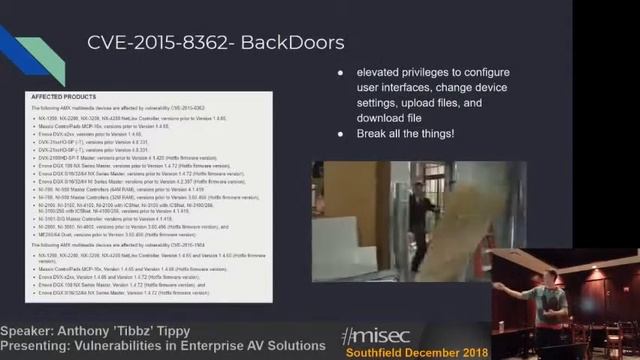 Vulnerabilities in Enterprise Audio Visual Devices- misec - 11/13/18 смотреть онлайн