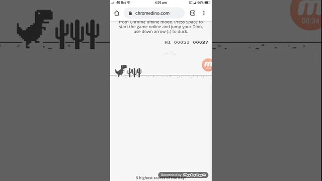 Playing chrome Dino game for 1 minute смотреть онлайн