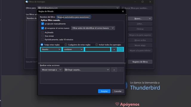 24. Curso Mozilla Thunderbird ⭐Como hacer o Crear una Respuesta Automática en correos смотреть онлайн