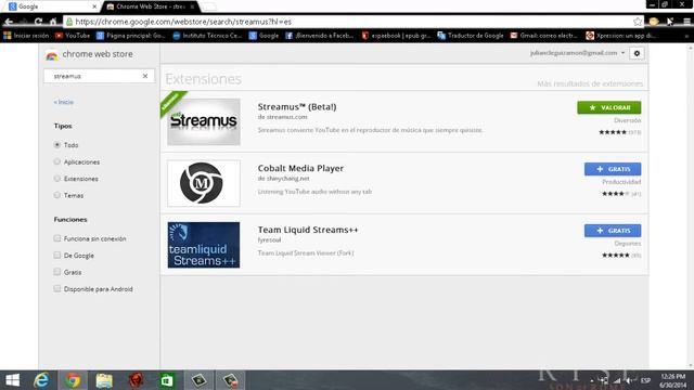 sTREAMUS EXTENSION PARA ESCUCHAR MUSICA EN GOOGLE CHROME смотреть онлайн