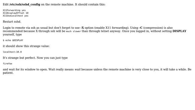 How to open Firefox on a remote machine but get the display on the local machine using SSH? смотреть онлайн