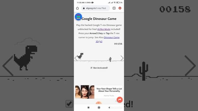 Hack Chrome Dinasour Game || Dino Game Hack In Android || Dino T-Rex Chrome Game || смотреть онлайн