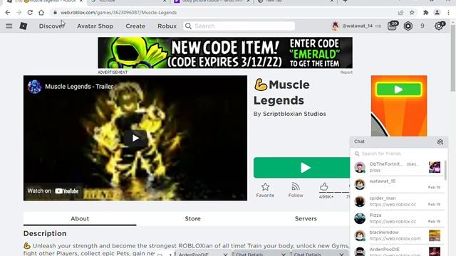 13 💪Muscle Legends Roblox Google Chrome 2022 02 26 11 42 03 смотреть онлайн