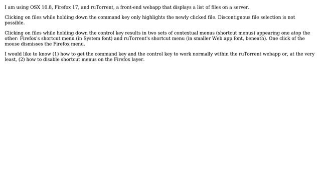 Apple: Firefox keyboard conflict: Command key, Control key, and Contextual Menus смотреть онлайн