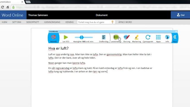 Les og skriv med IntoWords til Google Chrome i Word Online - Office 365 смотреть онлайн