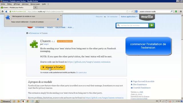 installer extension unseen pour mozilla pour cacher le message Vu de la discussion facebook смотреть онлайн