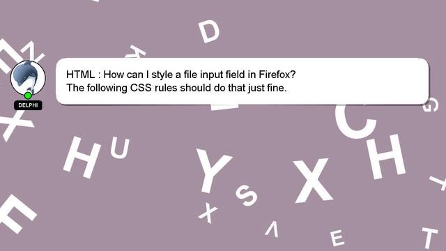 HTML : How can I style a file input field in Firefox? смотреть онлайн