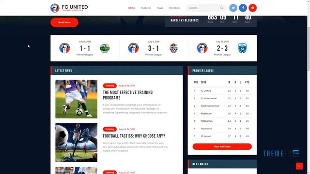 FC United Football, Soccer WordPress Sports Theme Reese Zed смотреть онлайн