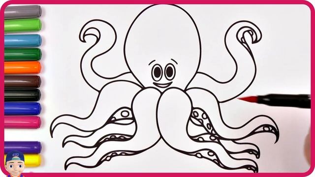 Sea Animals Coloring Pages / Shark - Octopus / Akn Kids House смотреть онлайн