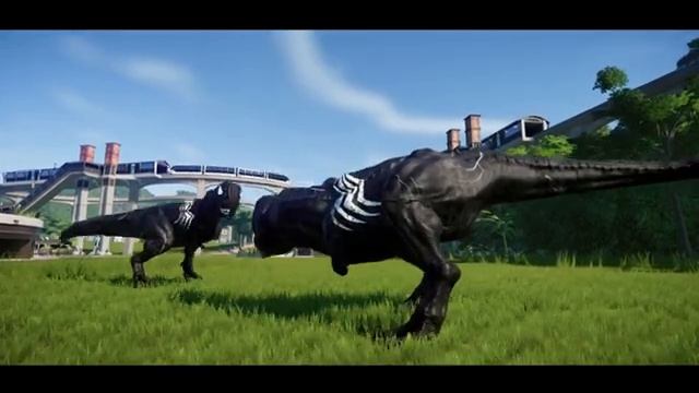 Venom Carnotaurus - Venom skinned Carnotaurus in action - Jurassic World Evolution смотреть онлайн