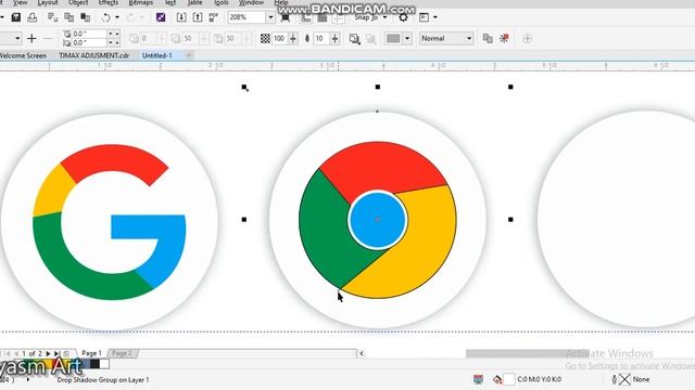 Recreating the Google, Chrome and Play store logo with Coreldraw смотреть онлайн