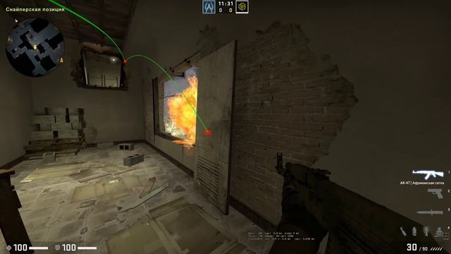 Mirage. One way molotov in window. 64-128 ticks смотреть онлайн