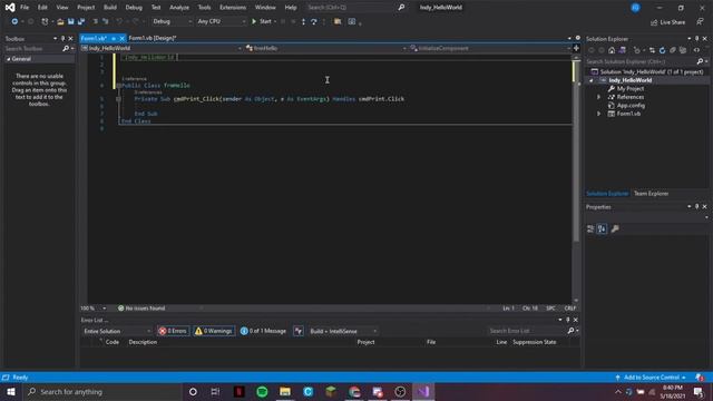 HelloWorld! / VB.Net Windows Forms Tutorial #1 смотреть онлайн