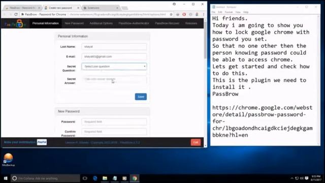 How to use Passbrow and lock google chrome with password you set смотреть онлайн