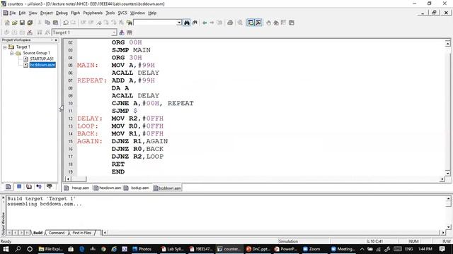 Hex UP/Down counters and BCD Up/Down Counters and Logical operations in 8051 смотреть онлайн