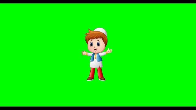 Muslim Boy Green Screen | Happy Islamic Child Chrome Key Background | Islamic character Animated смотреть онлайн