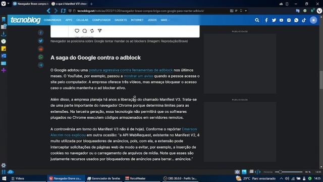 😱Navegador BRAVE compra BRIGA com GOOGLE para manter ADBLOCK!😱 смотреть онлайн