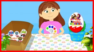 Распаковка киндер сюрпризов, маша и медведь, фиксики, щенячий патруль, мультики