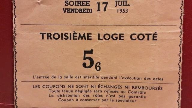 French National Opera Garnier Tickets 1953 and Opera Comique Tickets 1947 !! Rare Tickets !! смотреть онлайн