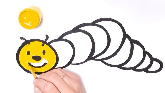 Как нарисовать гусеницу. Несложные уроки рисования животных для детей. Раскраски своими руками смотреть онлайн