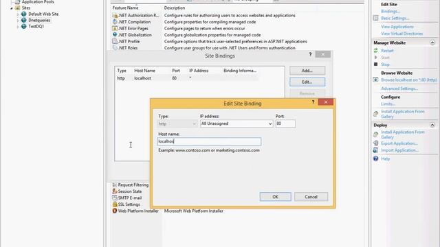 How to set hostname for website in iis смотреть онлайн