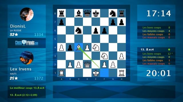 Chess Game Analysis: Lex Irvens - DionisL : 1-0 (By ChessFriends.com) смотреть онлайн