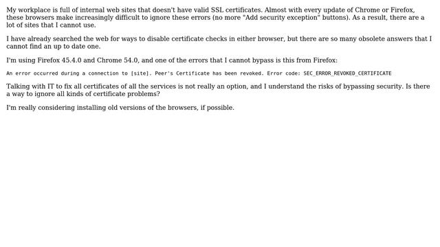 Chrome and Firefox, ignore certificate errors смотреть онлайн