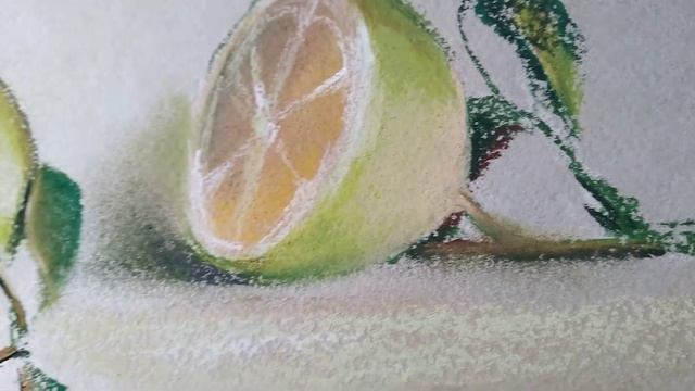 Работа пастелью 20*30 см. Лайм