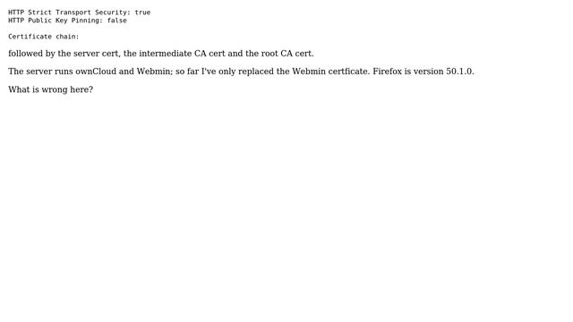 Firefox reports SEC_ERROR_CA_CERT_INVALID after changing web site certificate смотреть онлайн