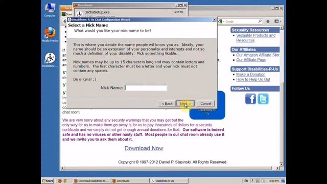 Installing Disabilities-R-Us Chat Software with Firefox смотреть онлайн