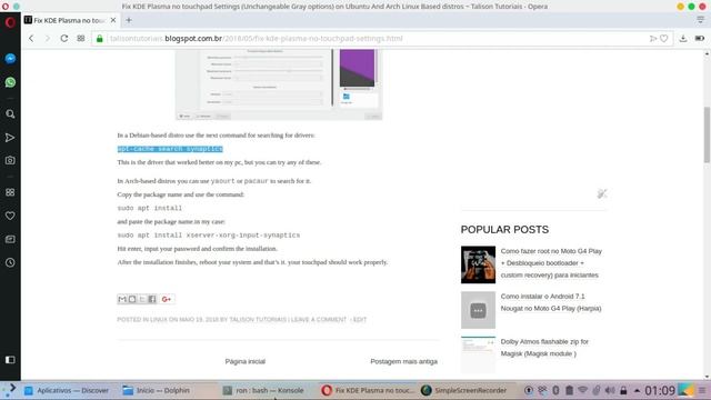 FIX KDE PLASMA NO TOUCHPAD SETTINGS (UNCHANGEABLE GRAY OPTIONS) ON UBUNTU AND ARCH LINUX смотреть онлайн