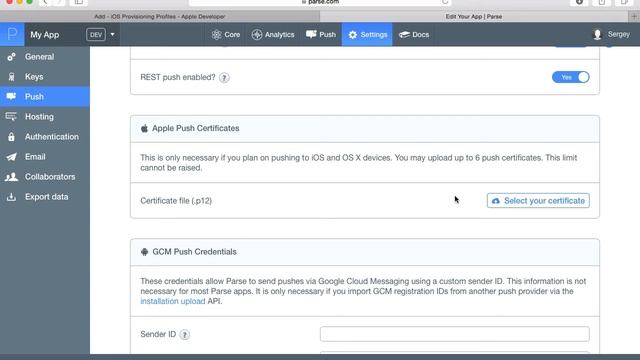 iOS Push Notifications: Configure Parse App смотреть онлайн