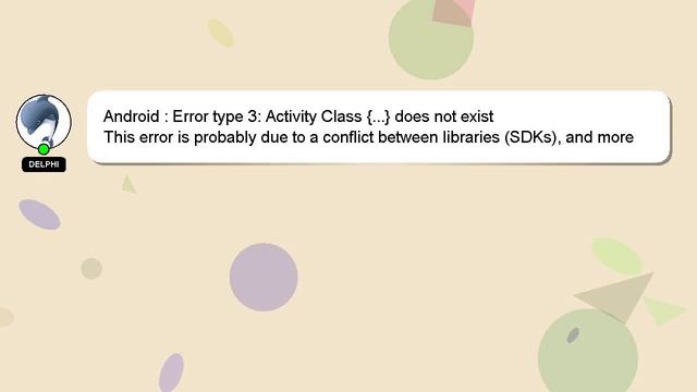 Android : Error type 3: Activity Class {...} does not exist смотреть онлайн