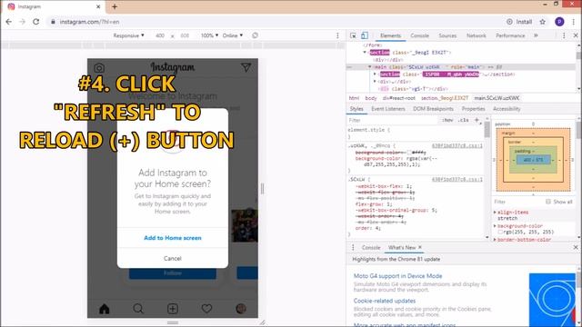 Fix Instagram missing plus button in Google Chrome browser смотреть онлайн