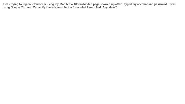 Apple: Cannot log on icloud.com. 403 Forbidden смотреть онлайн