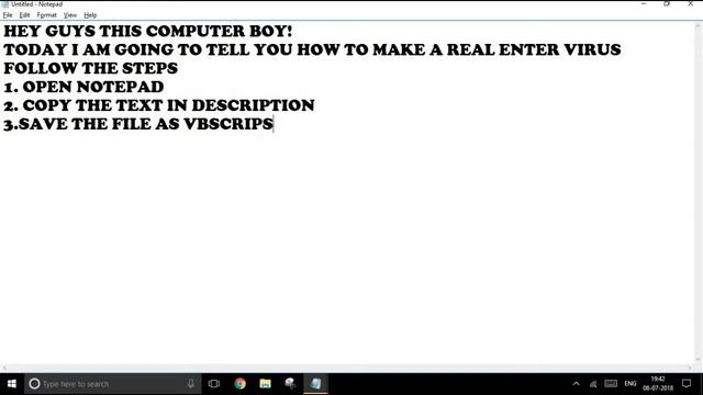 HOW TO MAKE A ENTER VIRUS BY NOTEPAD смотреть онлайн