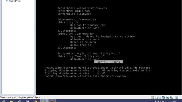 Konfigurasi Web server Debian via VMWare смотреть онлайн
