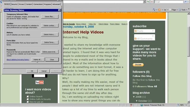 How do i delete my web browser history and cookies? смотреть онлайн