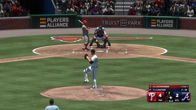 MLB The Show 24 Gameplay - Braves vs Phillies Full 3 Inning Game смотреть онлайн