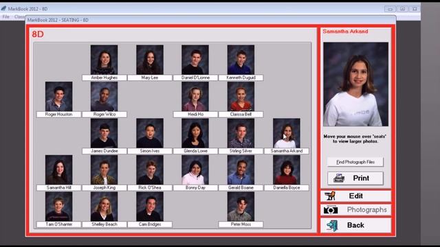 MarkBook® For Windows: 14 Printout Photo Seating смотреть онлайн