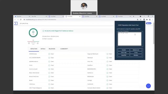 Chrome extension: OSINT Reputation Bulk Search Tool смотреть онлайн