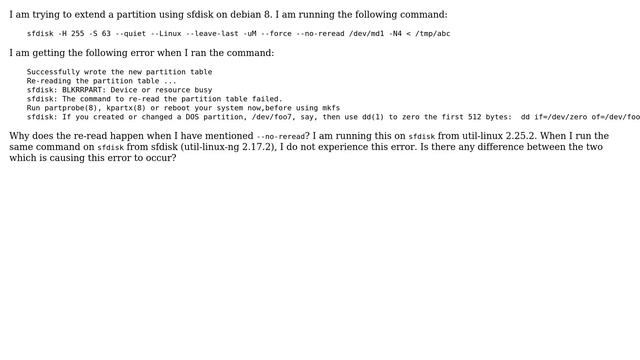 sfdisk --no-read doesn't work смотреть онлайн
