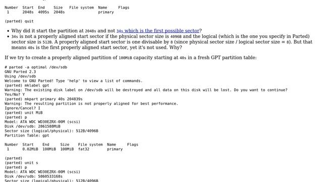 Ubuntu: Proper alignment of partitions on an Advanced Format HDD using Parted смотреть онлайн