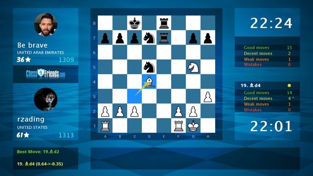 Chess Game Analysis: rzading - Be brave, 1-0 (By ChessFriends.com) смотреть онлайн