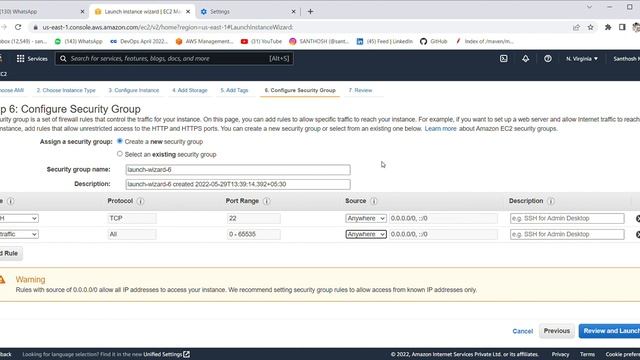 Create Elastic Compute Cloud | Dashboard EC2 Management Console Google Chrome 2022/05/29 | [ec2 смотреть онлайн