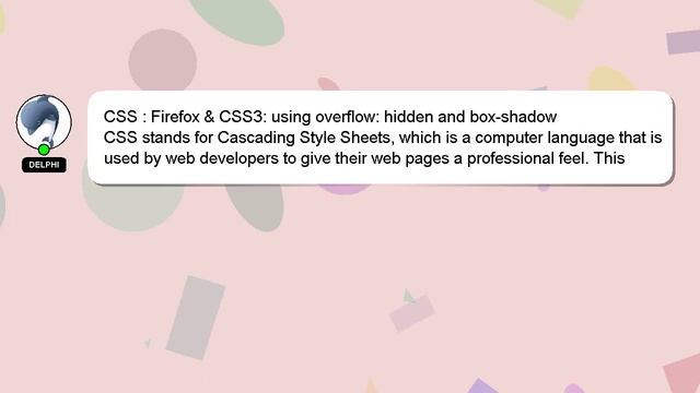 CSS : Firefox & CSS3: using overflow: hidden and box-shadow смотреть онлайн