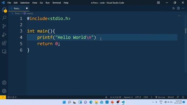 C language setup | vs code downloads | MinGW compiler downloads | first c program | hello world cod смотреть онлайн