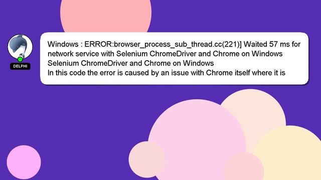 Windows : ERROR:browser_process_sub_thread.cc(221)] Waited 57 ms for network service with Selenium смотреть онлайн