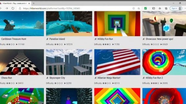 HiberWorld   Play, create and share online games   HiberWorld   Personal   Microsoft Edge 2021 01